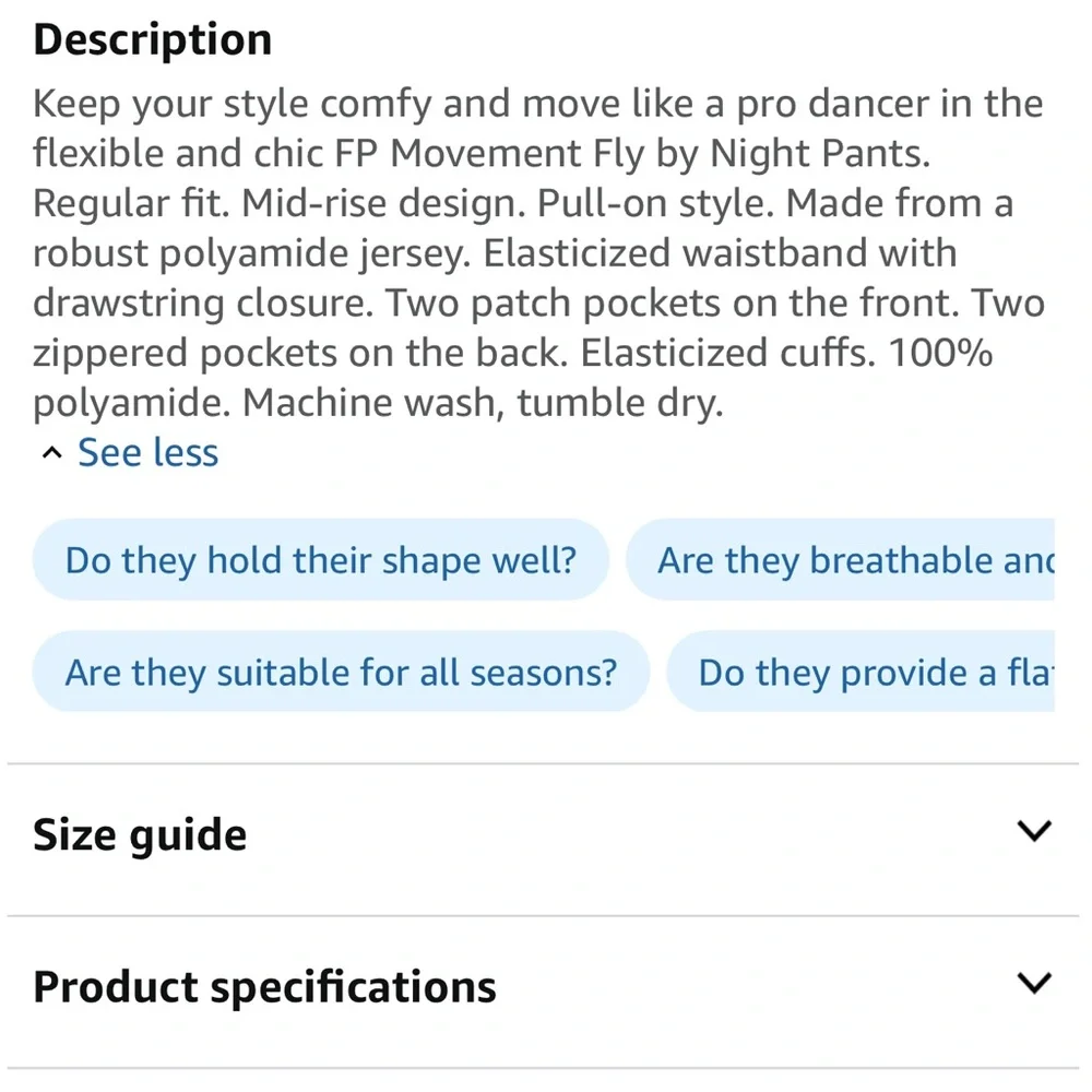 NWT} FP Movement Fly by Night Cargo Pants, Med - Picture 11 of 13